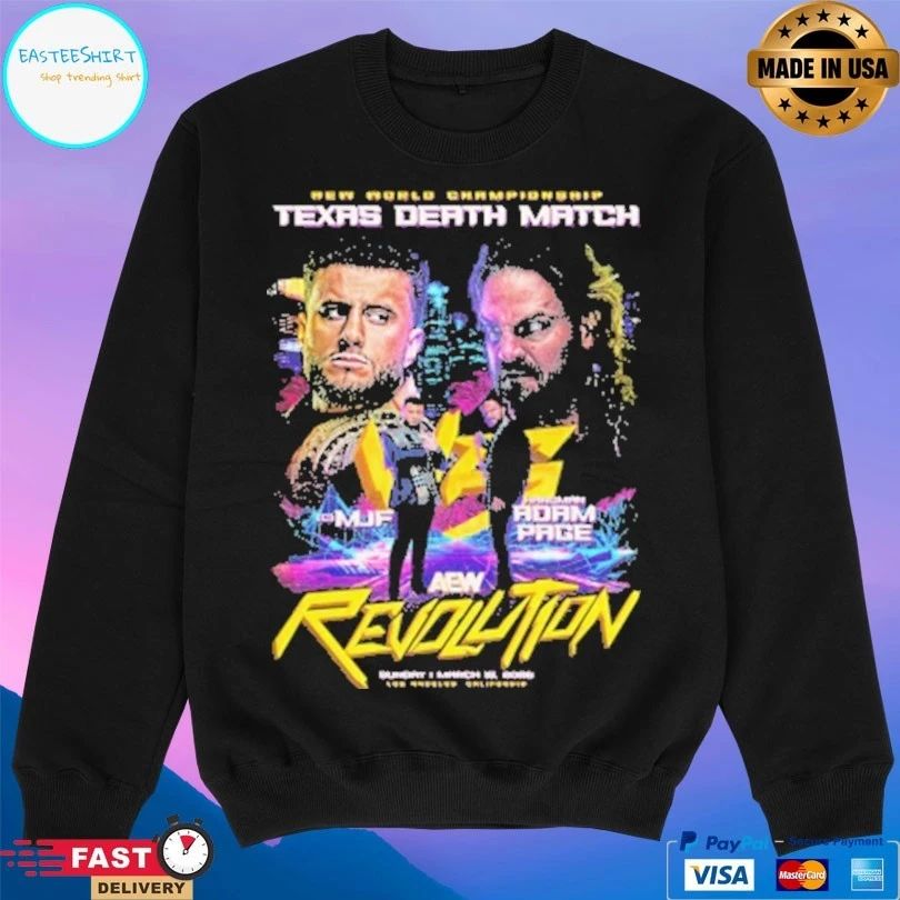 Aew World Championship Texas Death Match MIF Vs Hangman Adam Page Aew Revolution 2026 Matchup T-shirts