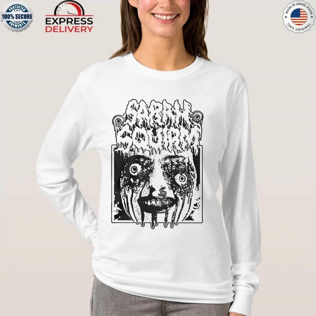 Sarah Squirm Metal Face Horror Shirt