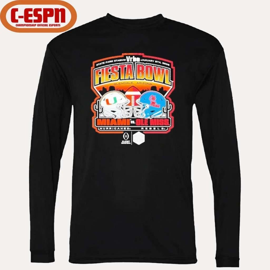 Miami Vs Ole Miss 2026 CFP Semifinal At The Vrbo Fiesta Bowl Matchup Scripted Shirt