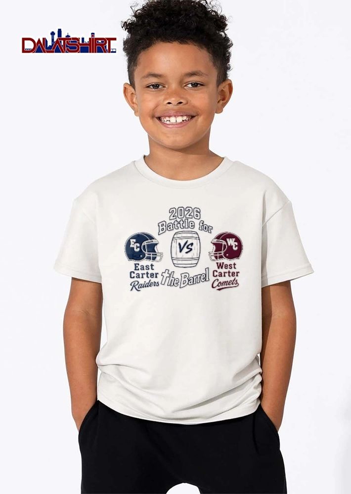 East Carter Raiders West Comets Battle For Vs The Barrel 2026 Football Helmets Wooden Cask shirt