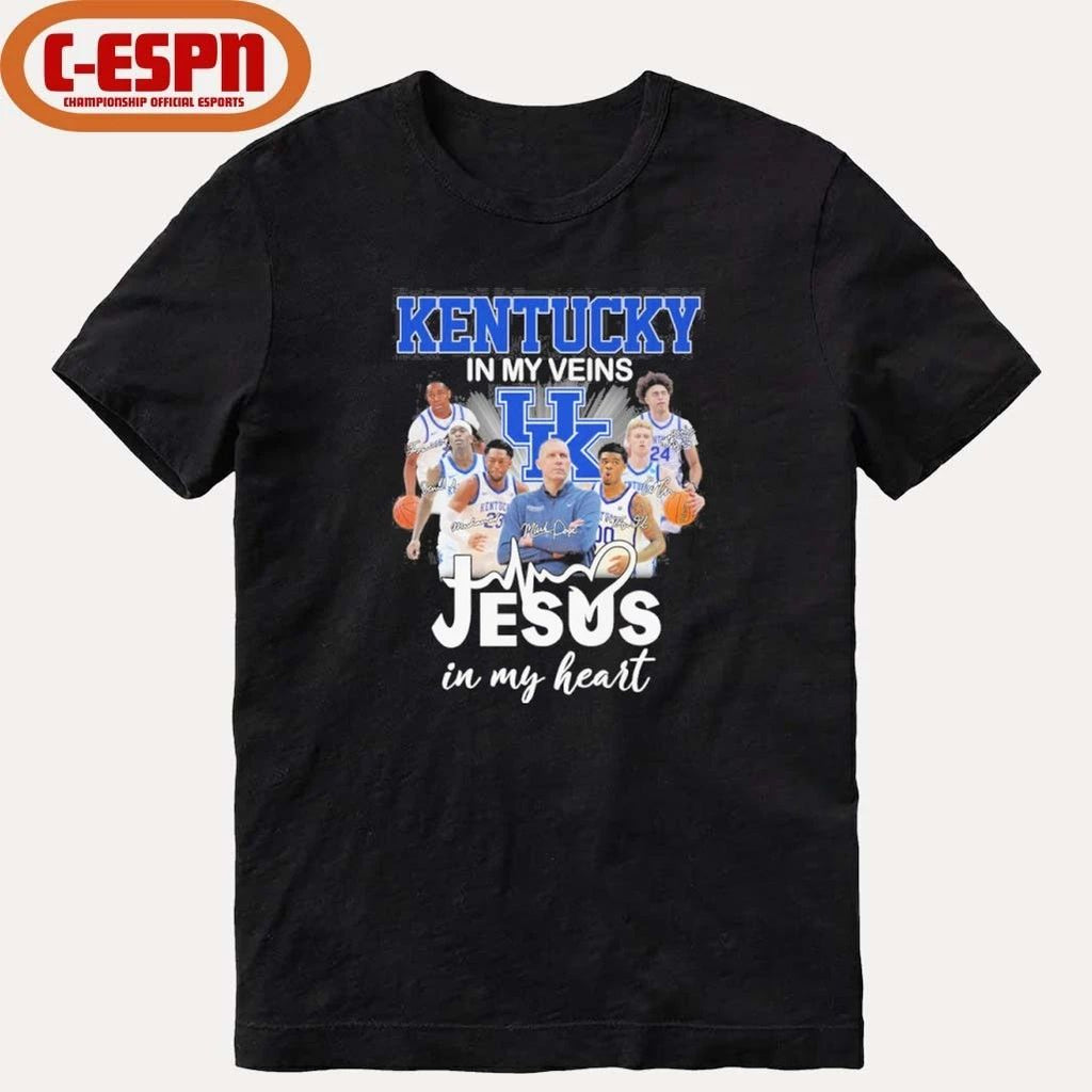 Kentucky Jayhawks Basketball In My Veins Jesus In My Heart Shirt