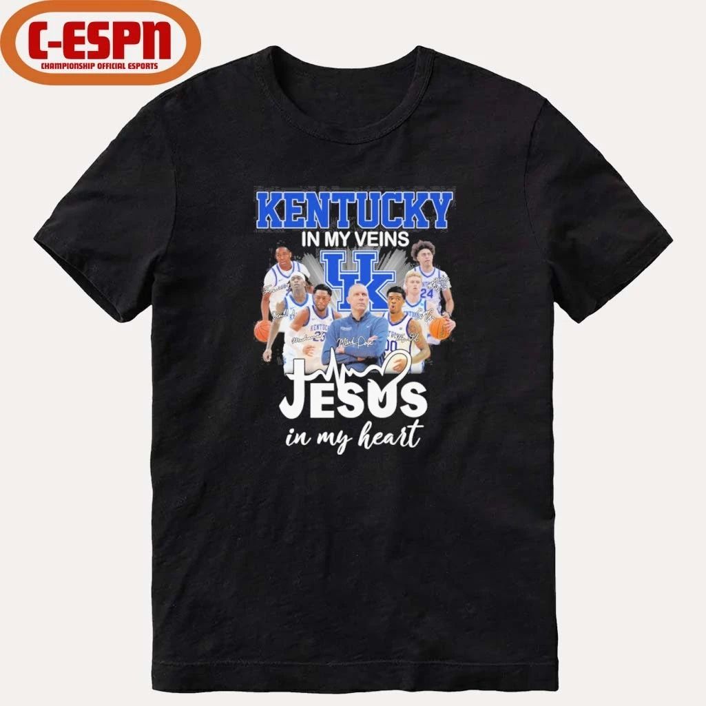 Kentucky Jayhawks Basketball In My Veins Jesus In My Heart Shirt
