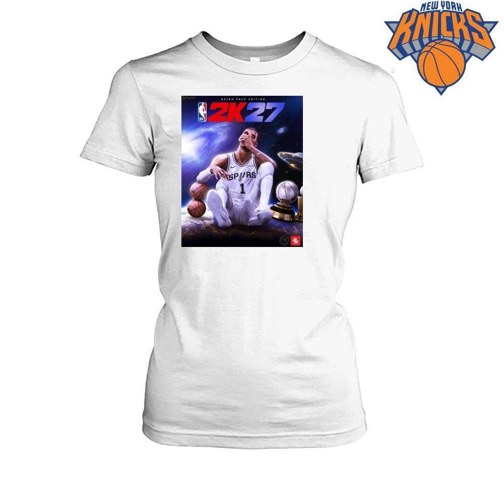 NBA 2K27 Astro Pack Edition San Antonio Spurs Victor Wembanyama Alien Graphic Vintage T Shirt