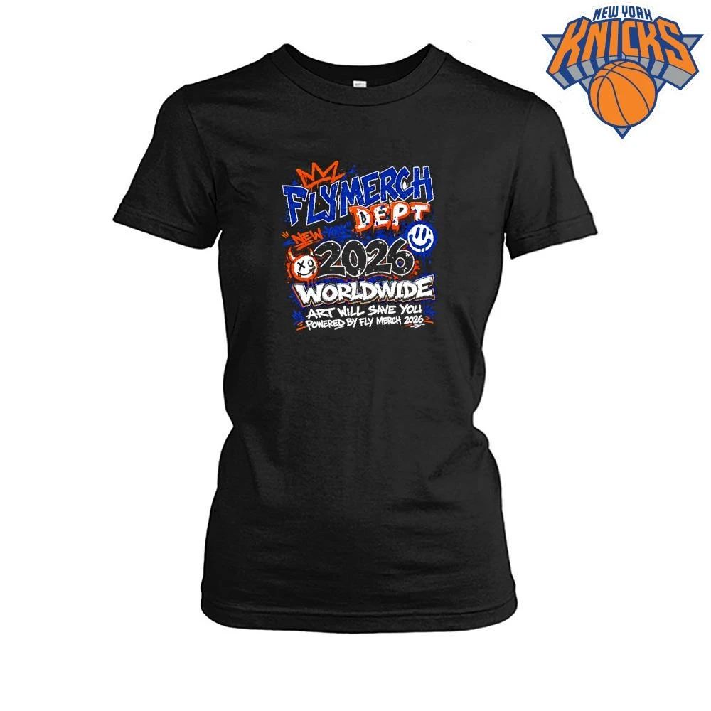 Fly Merch Dept New York Knicks 2026 Championship Graffiti Shirt