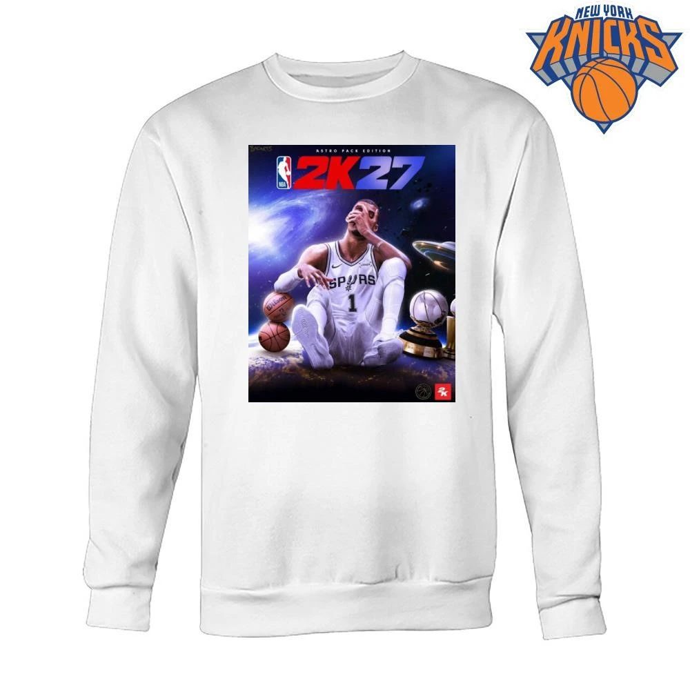 NBA 2K27 Astro Pack Edition San Antonio Spurs Victor Wembanyama Alien Graphic Vintage T Shirt