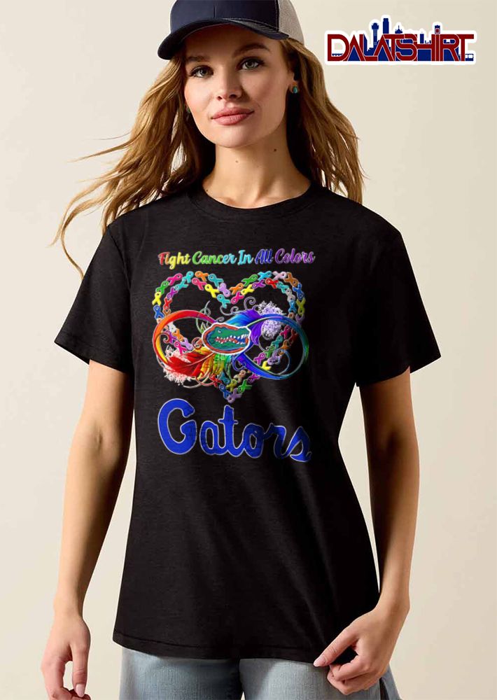 Florida Gators NCAA Fight Cancer In All Colors Awareness Ribbons Heart Infinity Symbol Feather shirt