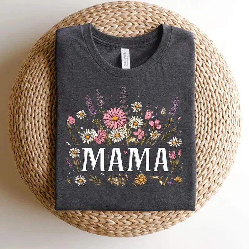 Floral Mom Cute Mothers Comfort Tee