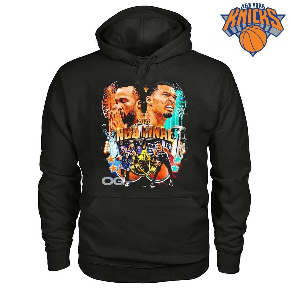 NBA Finals 2026 New York Knicks vs San Antonio Spurs Jalen Brunson Victor Wembanyama Graphic Bootleg Vintage T Shirt