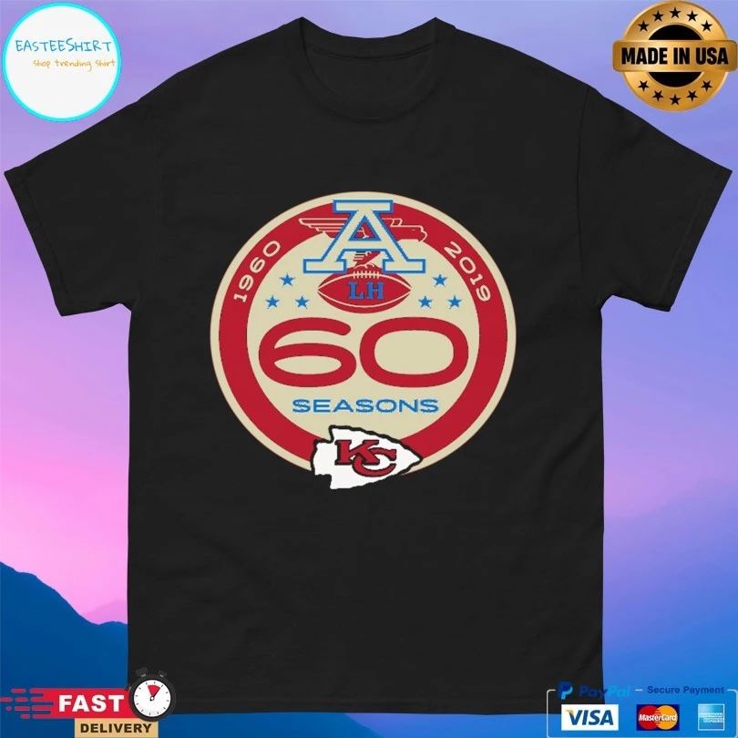 Kansas City Chiefs 60 Seasons 1960 – 2019 Logo T-shirt