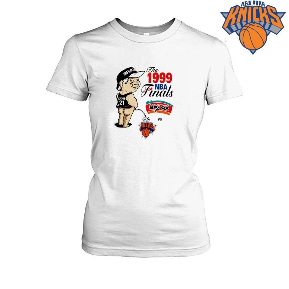 Vintage The 1999 NBA Finals San Antonio Spurs vs New York Knicks Peeing Boy Graphic T Shirt