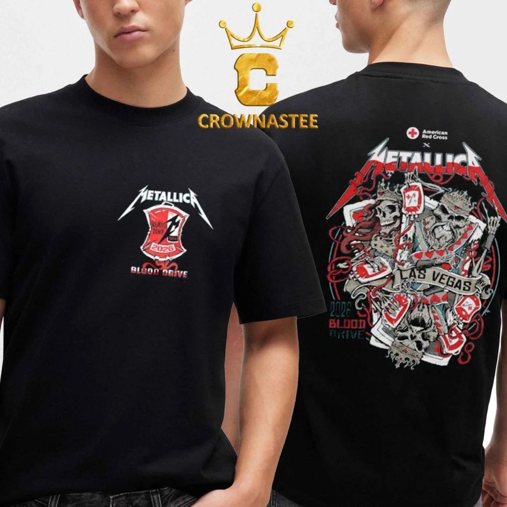 Metallica x American Red Cross 2026 Blood Drive Las Vegas Exclusive Limited Edition Two Sided Shirt