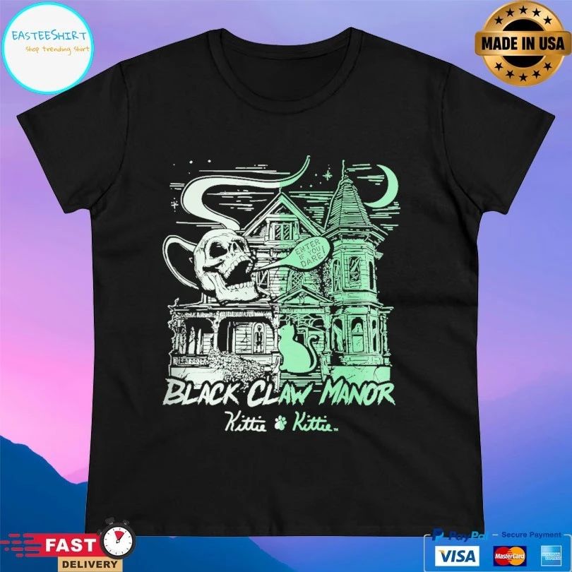 Black Claw Manor Skull Enter If You Dare T-shirt