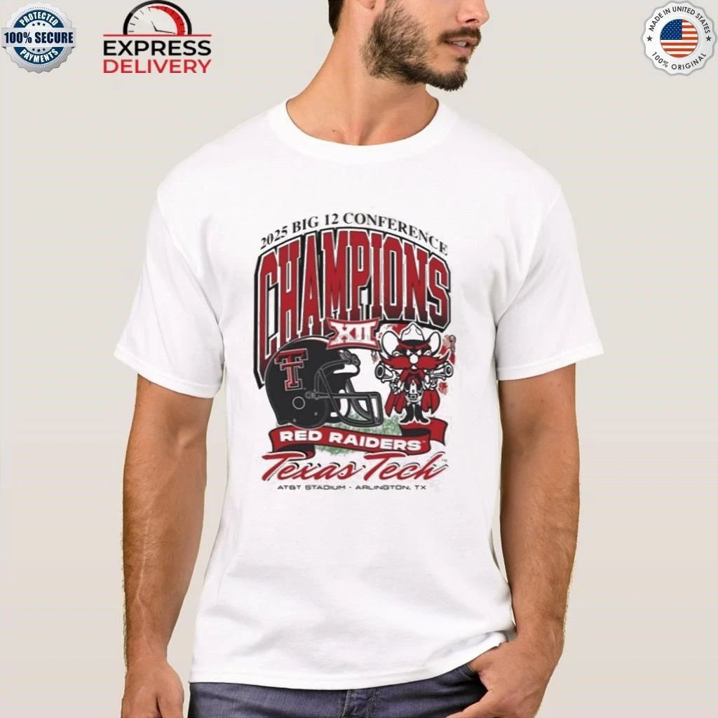 Red Raiders 2025 Big 12 Football Champions Mascot Shirt