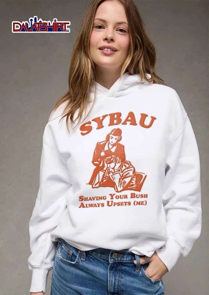 Sybau Shaving Your Bush Always Upsets Me Retro Line Art Woman Comforting Distressed Man shirt