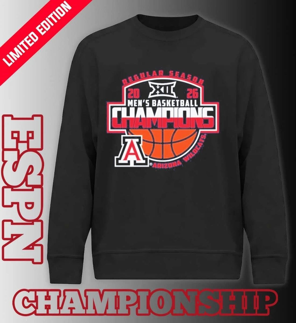 Arizona Wildcats 2026 Big 12 Men’s Basketball Regular Season Champions T-Shirt