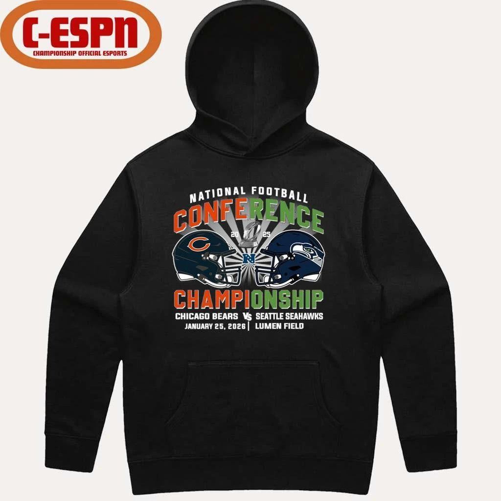 Bears Vs Seahawks NFC Conference Championship Duel Helmet T-Shirt