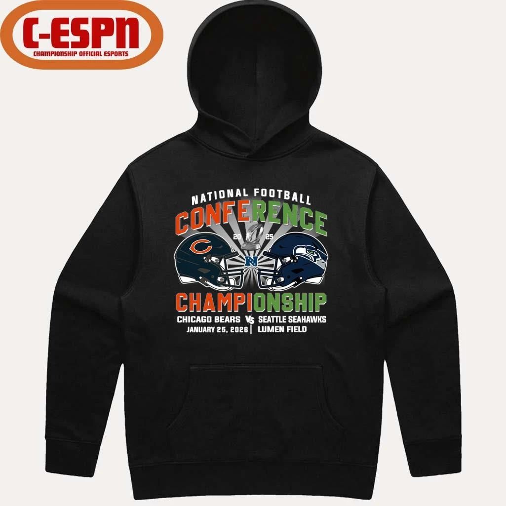 Bears Vs Seahawks NFC Conference Championship Duel Helmet T-Shirt