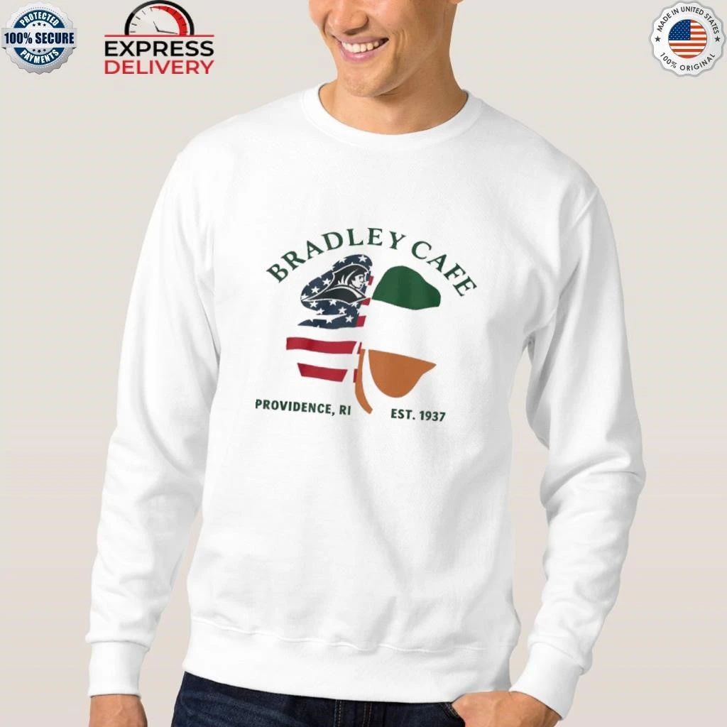 Bradley Cafe Providence Ri Est 1937 Shamrock Usa Ireland Flag Shirt
