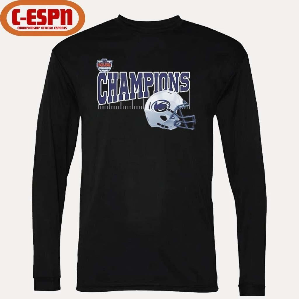 Penn State Nittany Lions 2025 Bad Boy Mowers Pinstripe Bowl Champions Helmet Shirt