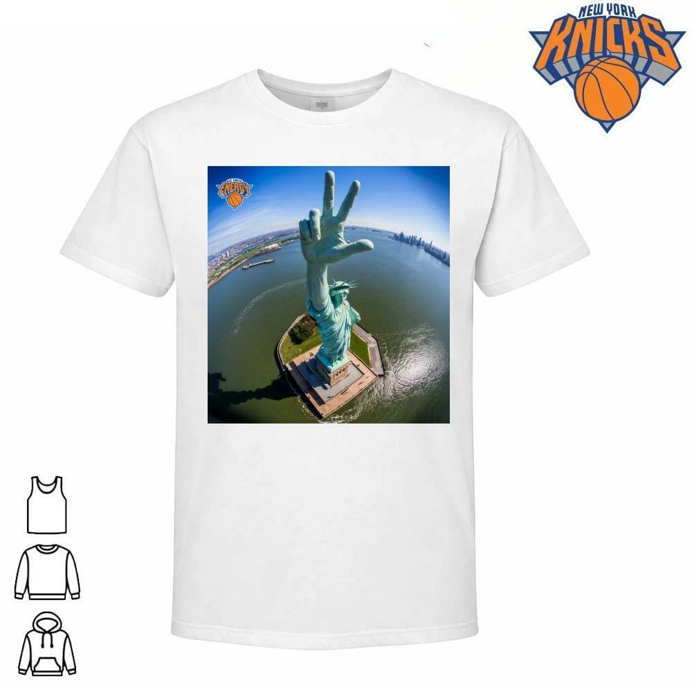 Statue Of Liberty Three Points Sign Big Knick Energy New York Knicks NBA Finals 2026 Shirt
