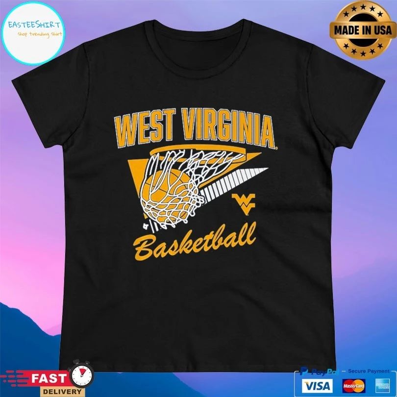 West Virginia Mountaineers Basketball Retro Swish T-shirts