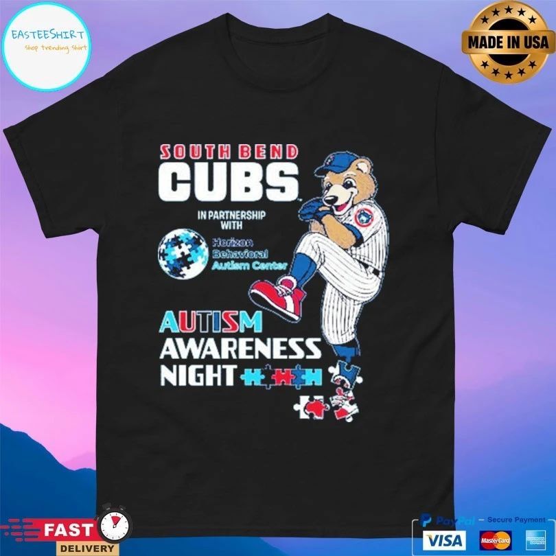 South Bend Cubs In Partnership With Horizon Behavioral Autism Center Autism Awareness Night T-shirts