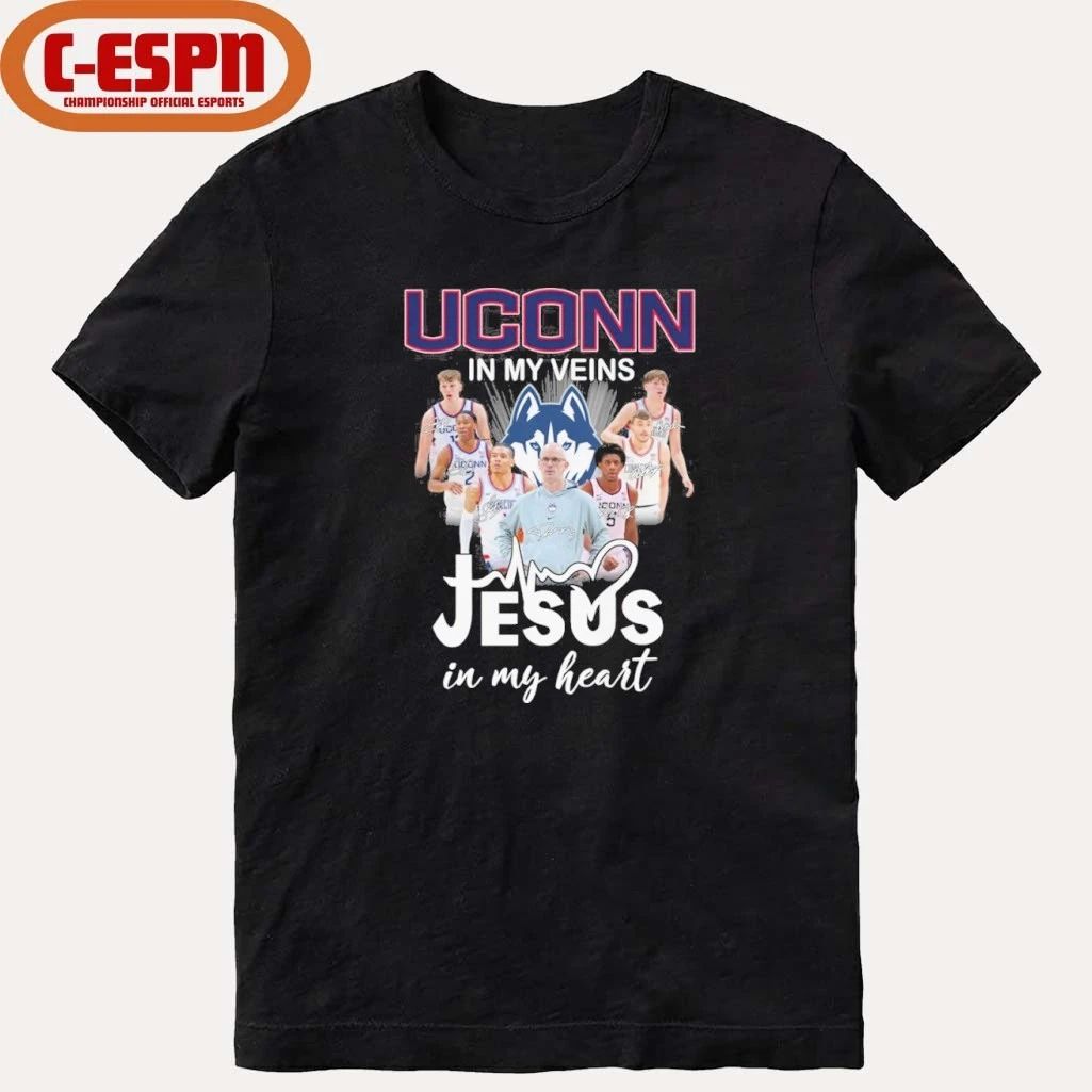Uconn Men’s Basketball In My Veins Jesus In My Heart Shirt