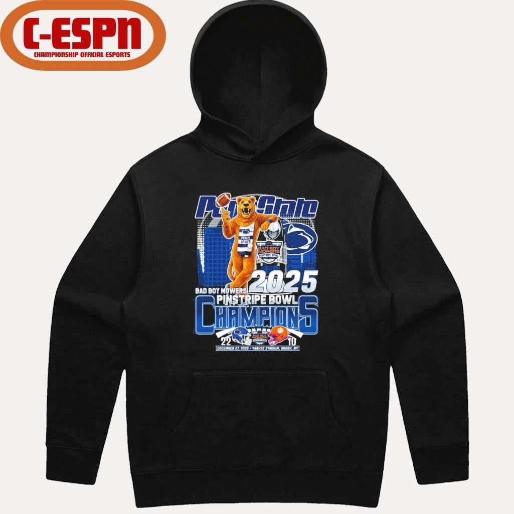 Penn State Mascot Bad Boy Mowers Pinstripe Bowl Champions 2025 Shirt