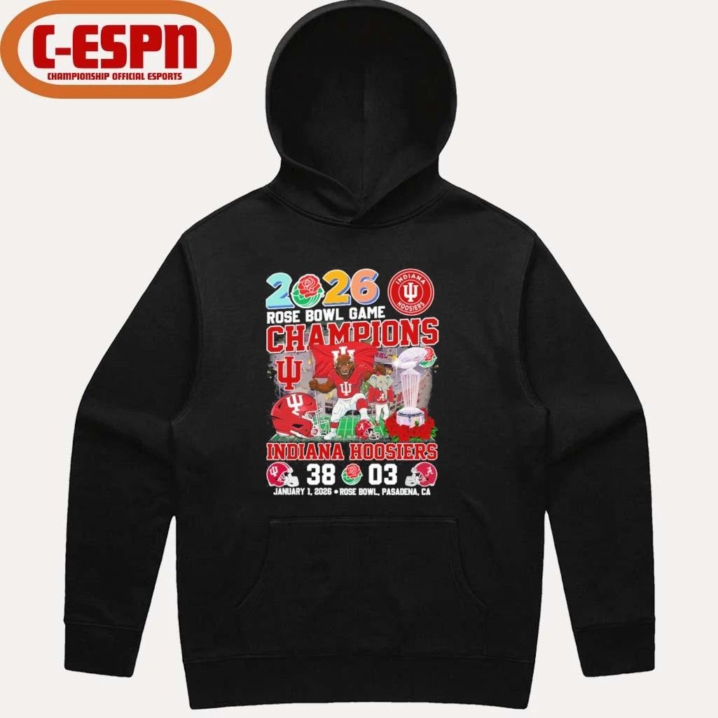 2026 Rose Bowl Game Champions Indiana Beat Alabama 38-3 Shirt