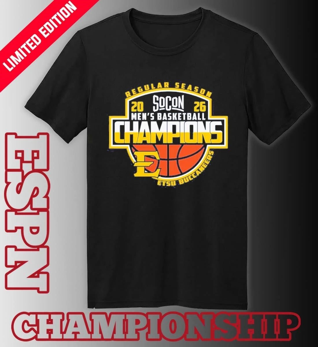 East Tennessee State University Men’s Basketball 2026 Regular Season Champions Shirt