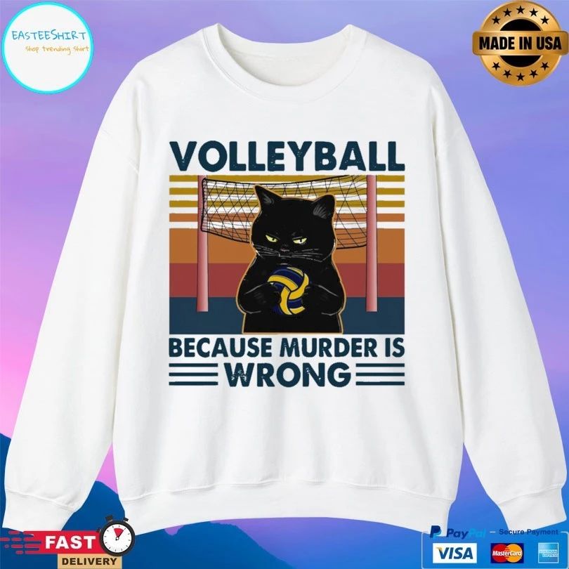 Cat Volleyball Because Murder Is Wrong Vintage T-shirt