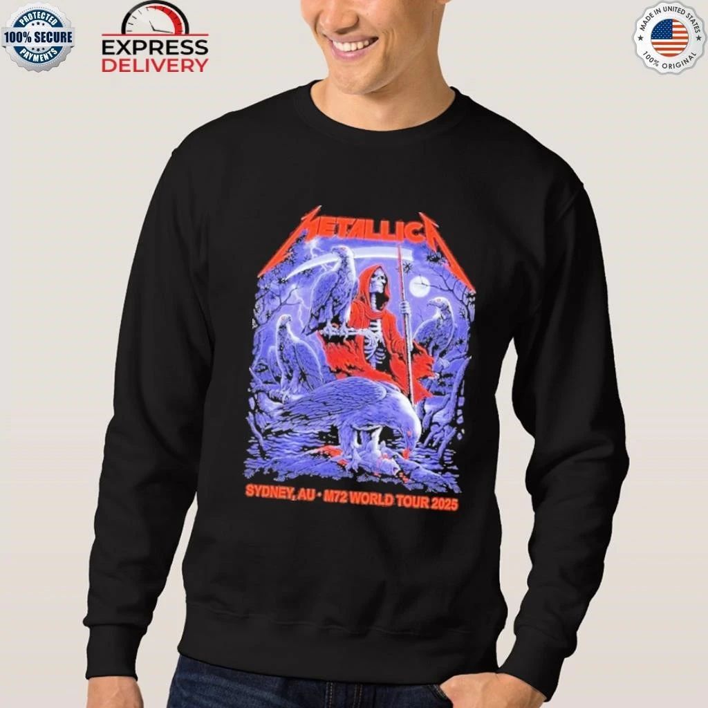 Metallica Accor Stadium Sydney 2025 Australia M72 World Tour Pop Up Exclusive Shirt