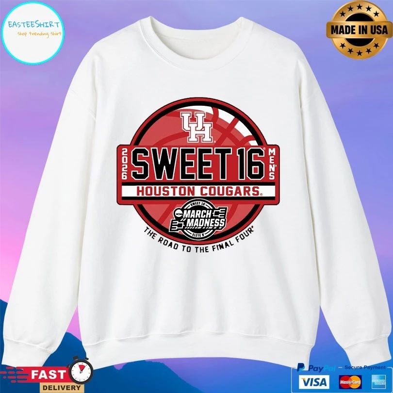 Sweet 16 Houston Cougars Men’s 2026 March Madness The Road To The Final Four T-shirts