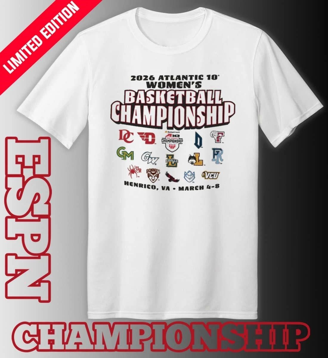 Henrico, VA 2026 A-10 Women’s Basketball Championship March 4-8 T-Shirt