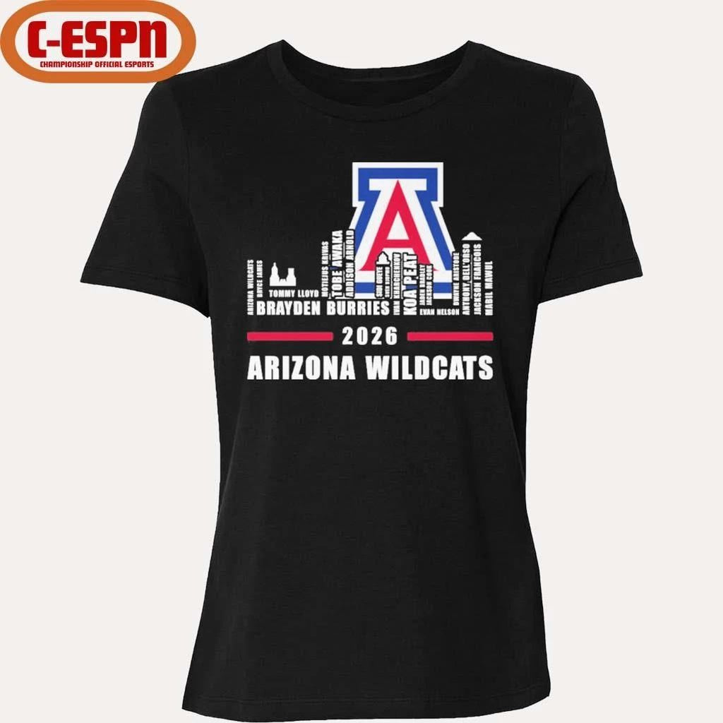 Arizona Basketball Skyline Player Names 2026 Shirt