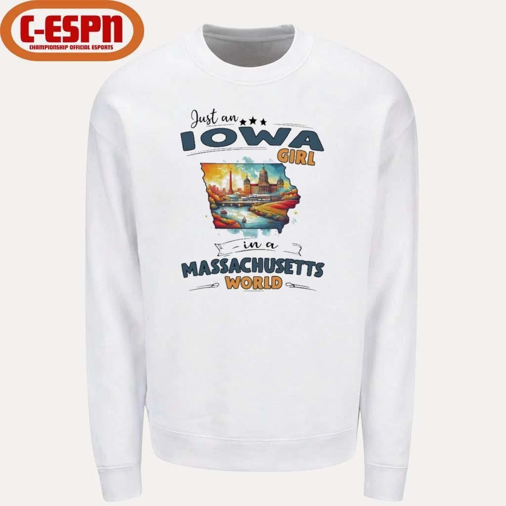 Just An Iowa Girl In A Massachusetts World Retro Shirt