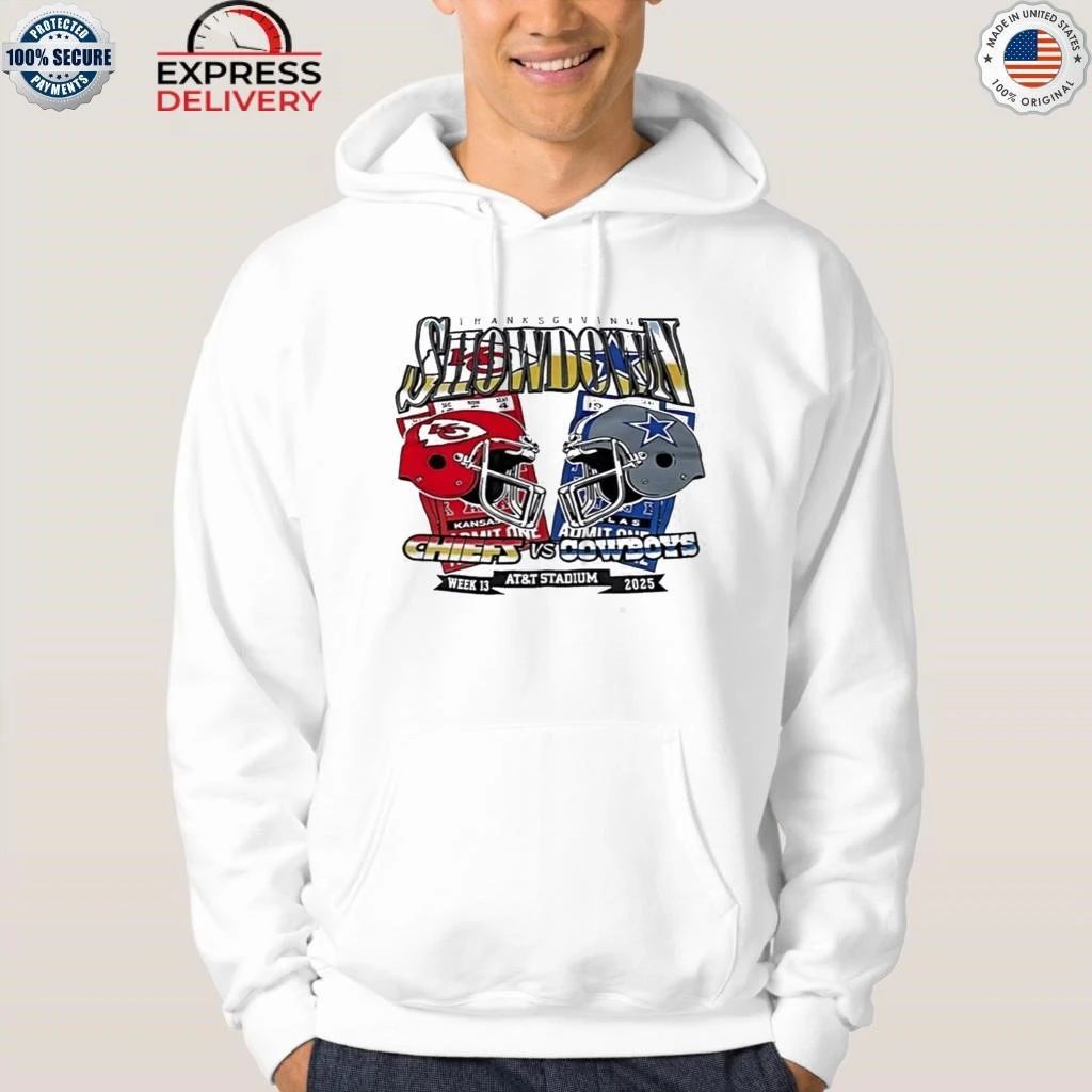 Chiefs vs Cowboy Thanksgiving Showdown Helmet Shirt