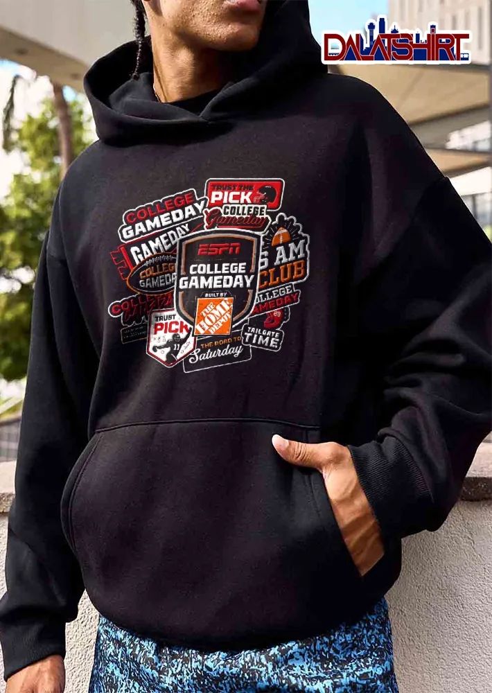 Espn NCAA Trust The Pick 6 Am Club Built By Home Depot Tailgate Time Road To Saturday Collage Football Stickers shirt