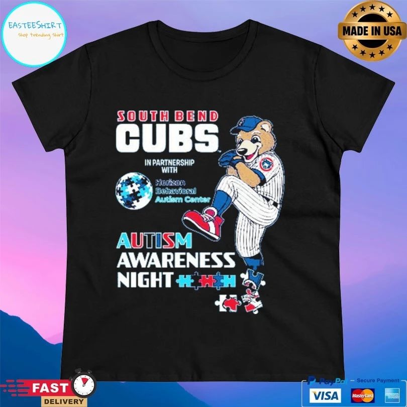 South Bend Cubs In Partnership With Horizon Behavioral Autism Center Autism Awareness Night T-shirts