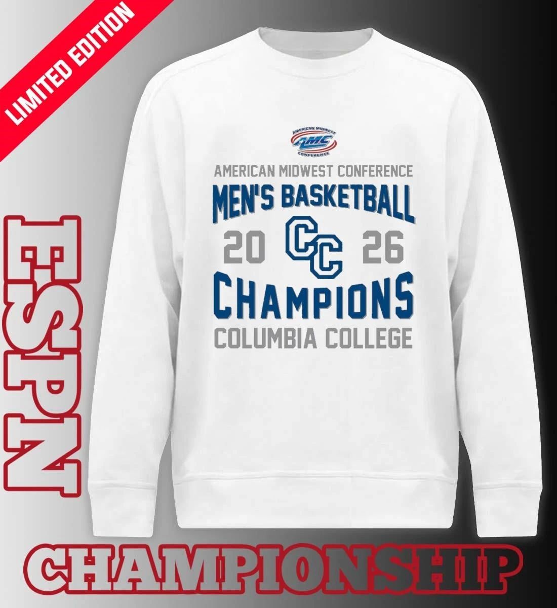 Columbia College 2026 AMC Men’s Basketball Champions Shirt