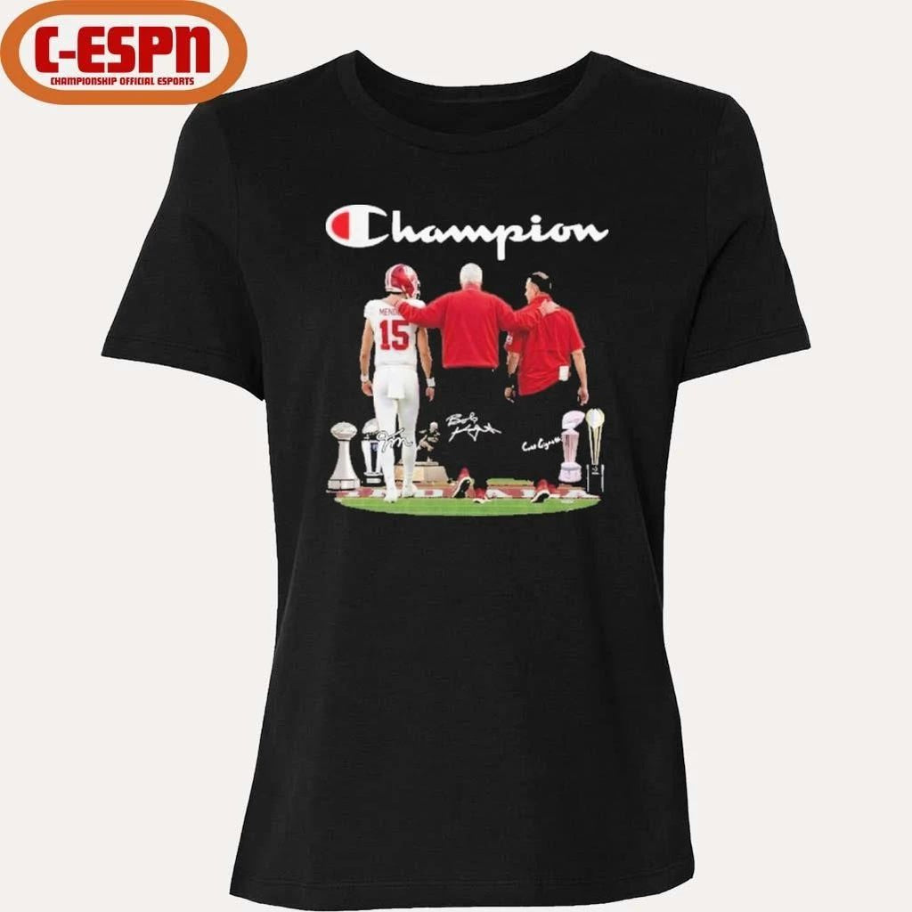 Champion Fernando Mendoza, Curt Cignetti And Bob Knight Indiana Football Shirt