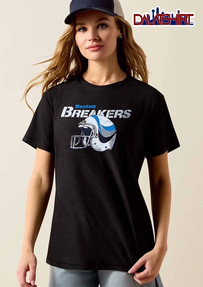 Boston Breakers Distressed Football Helmet Wave Logo Vintage shirt