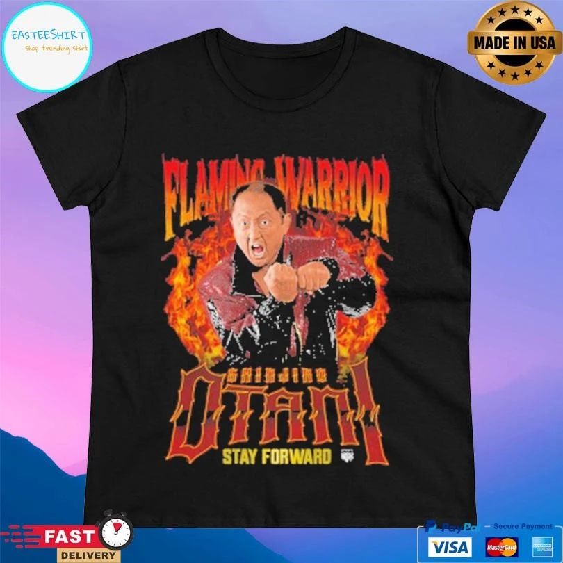 Flaming Warrior Shinjiro Otani Stay Forward T-shirts