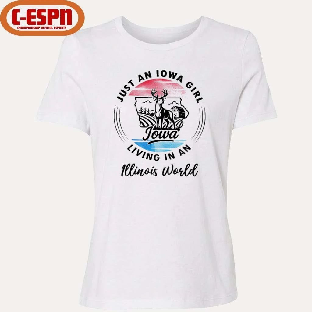 Reindeer Just An Iowa Girl Living In A Illinois World Shirt
