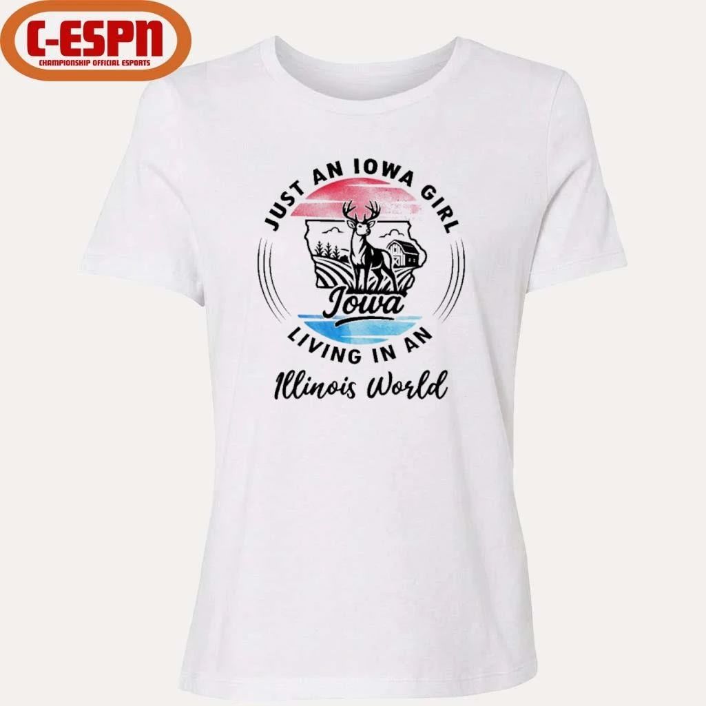 Reindeer Just An Iowa Girl Living In A Illinois World Shirt