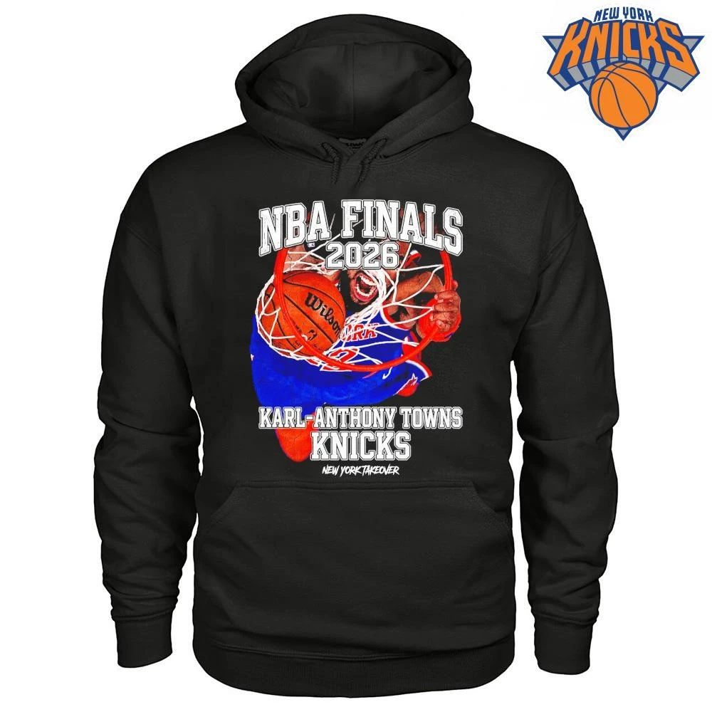 Karl Anthony Towns KAT New York Knicks Slam Dunk Rim View Vintage New York Takeover NBA Finals 2026 Shirt