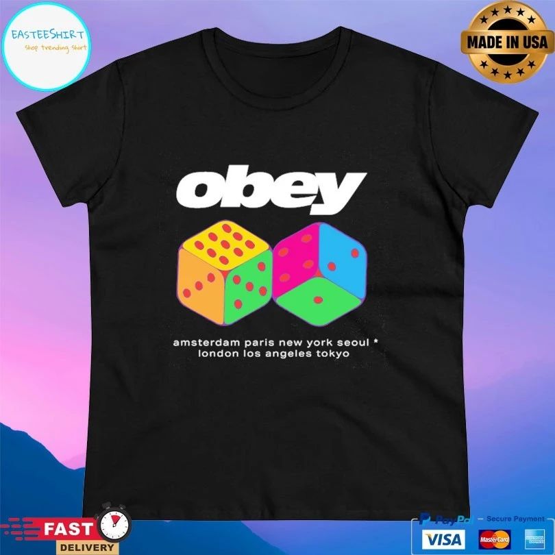 Dice Obey Amsterdam Paris New York Seoul London Los Angeles Tokyo T-shirt