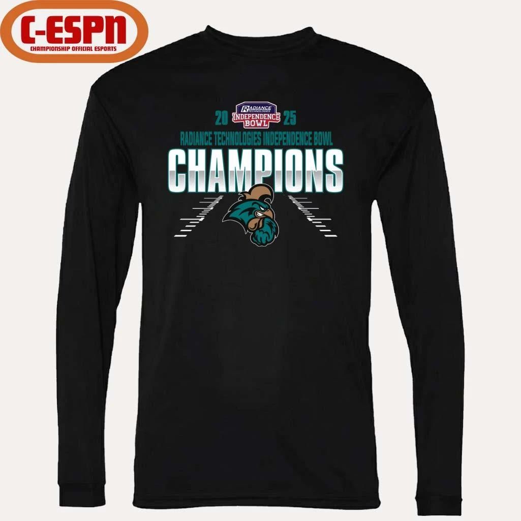 Coastal Carolina Chanticleers Radiance Technologies Independence Bowl Champions T-Shirt