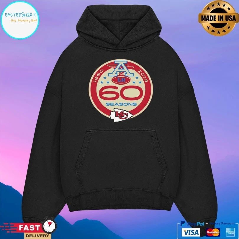 Kansas City Chiefs 60 Seasons 1960 – 2019 Logo T-shirt