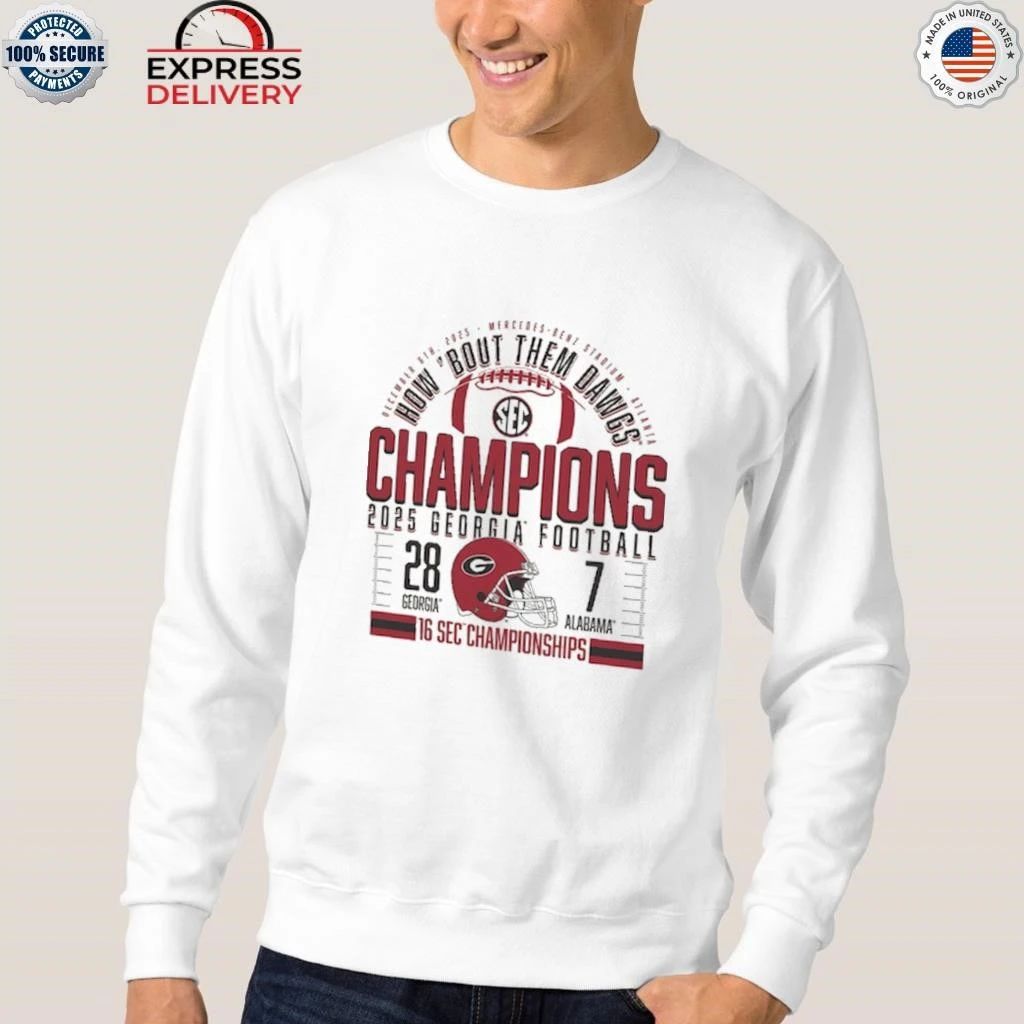 Georgia Bulldogs Natural 2025 SEC Football Champions Score Shirt